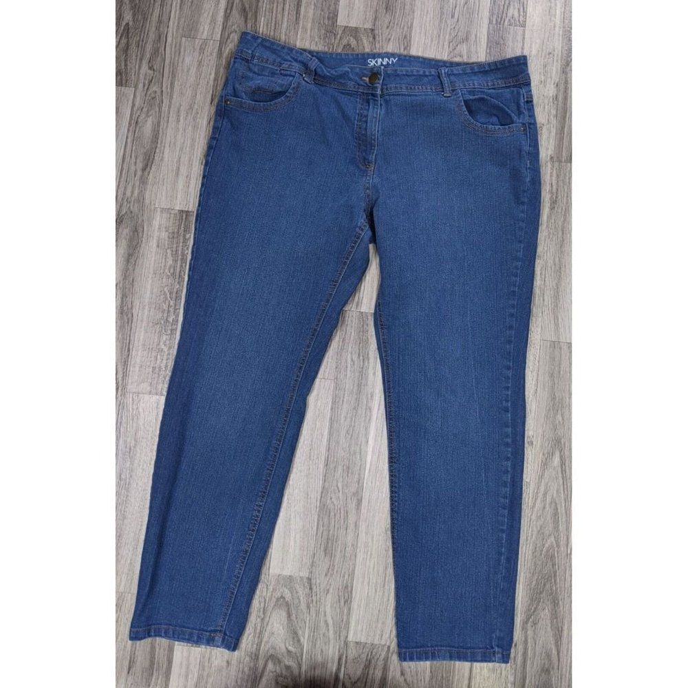 (3/$35) George Womens Plus Size 18 Skinny Leg Pockets Denim Blue Jeans‎